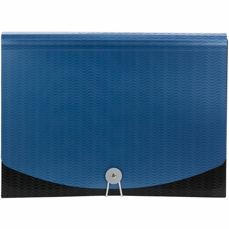 Smead Letter Expanding File - 8 1/2" x 11" - 7 Pocket(s) - 6 Divider(s) - Navy Blue, Black - 1 Carton