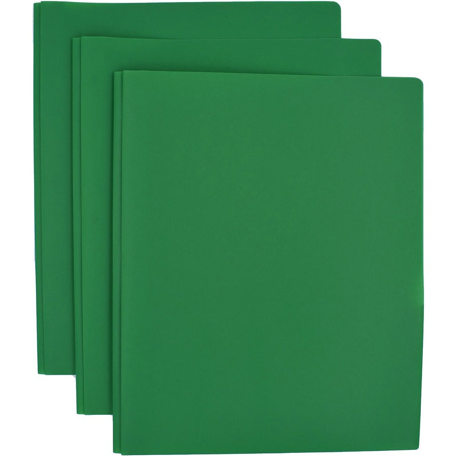 Smead Letter Fastener Folder - 8 1/2" x 11" - 180 Sheets Capacity - 2 x Double Tang Fastener(s) - 2 Internal Pocket(s) - Green - 3/Pack - 3 / Carton