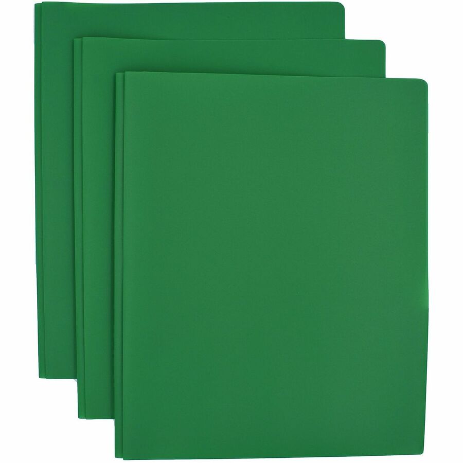 Smead Letter Fastener Folder - 8 1/2" x 11" - 180 Sheets Capacity - 2 x Double Tang Fastener(s) - 2 Internal Pocket(s) - Green - 3/Pack - 3 / Carton