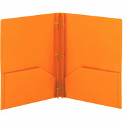 Smead Letter Fastener Folder - 8 1/2" x 11" - 180 Sheets Capacity - 2 x Double Tang Fastener(s) - 2 Internal Pocket(s) - Orange - 3/Pack - 3 / Carton