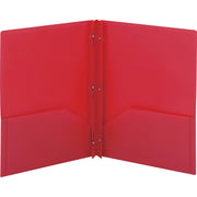 Smead Letter Fastener Folder - 8 1/2" x 11" - 180 Sheets Capacity - 2 x Double Tang Fastener(s) - 2 Internal Pocket(s) - Red - 3/Pack - 3 / Carton