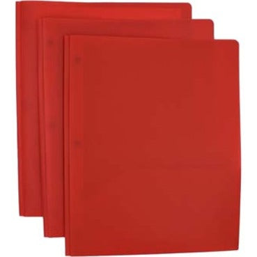 Smead Letter Fastener Folder - 8 1/2" x 11" - 180 Sheets Capacity - 2 x Double Tang Fastener(s) - 2 Internal Pocket(s) - Red - 3/Pack - 3 / Carton