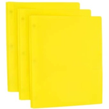 Smead Letter Fastener Folder - 8 1/2" x 11" - 180 Sheets Capacity - 2 x Double Tang Fastener(s) - 2 Internal Pocket(s) - Yellow - 3/Pack - 3 / Carton