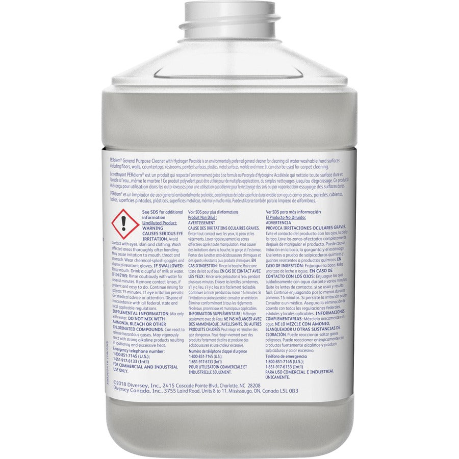 PERdiem General Purpose Cleaner with Hydrogen Peroxide - Concentrate - 84.5 fl oz (2.6 quart) - Heavy Duty, Dilutable, Phosphorous-free, Odorless, Color-free - Clear Bottle - 1 Each