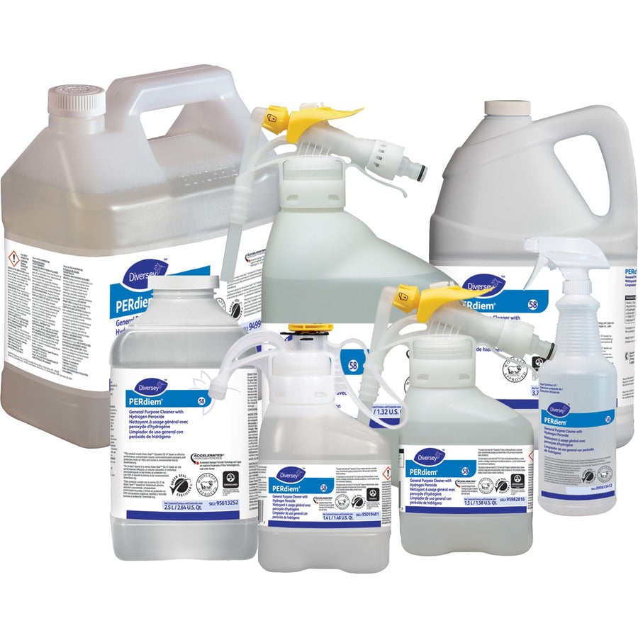 PERdiem General Purpose Cleaner with Hydrogen Peroxide - Concentrate - 84.5 fl oz (2.6 quart) - Heavy Duty, Dilutable, Phosphorous-free, Odorless, Color-free - Clear Bottle - 1 Each