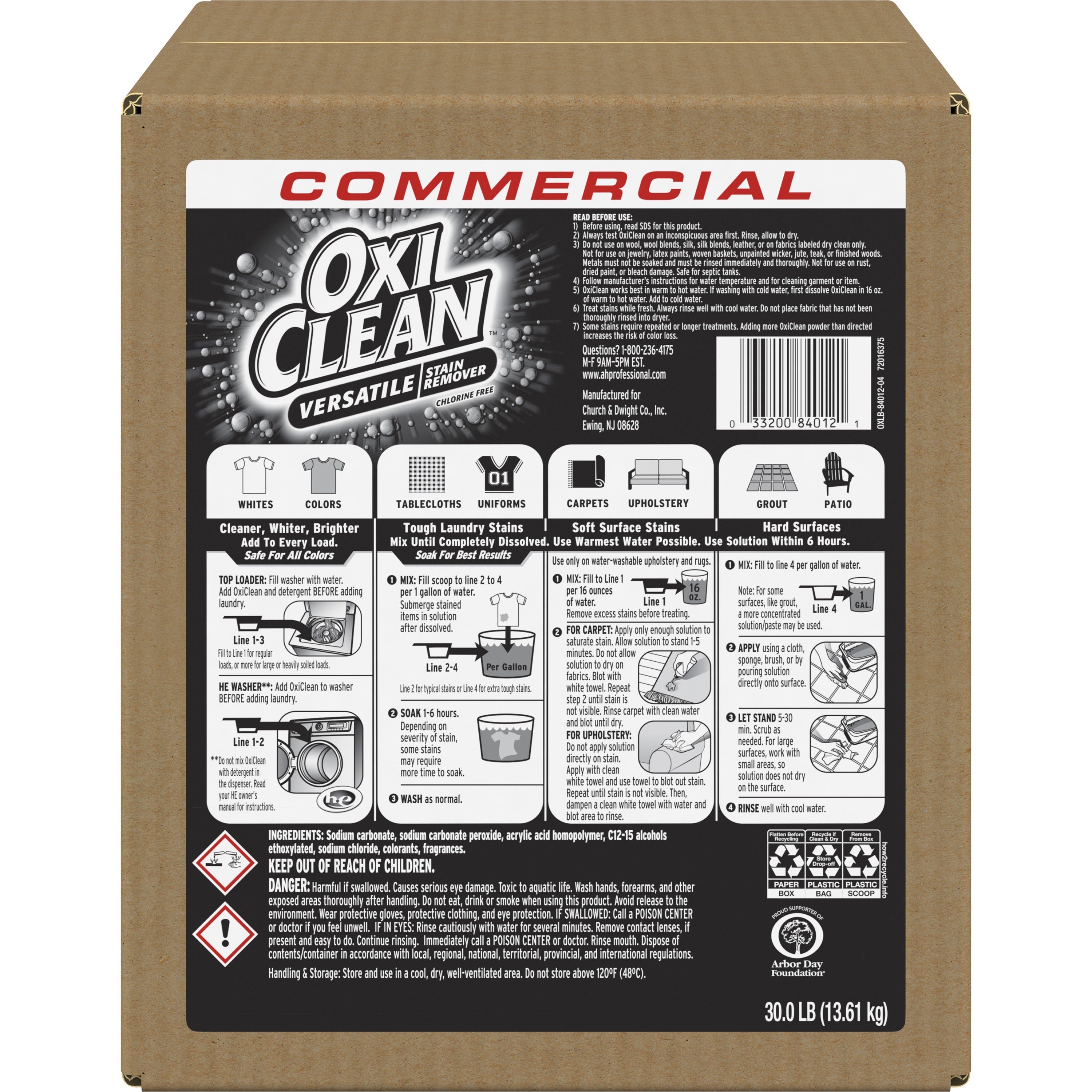 480 oz (30 lb) - Versatile, Chlorine-free, Color Safe - White - 1 Each
