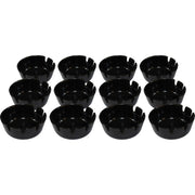 Impact Tabletop Ash Tray - Round - Heat Resistant, Lightweight - 1.8" Height x 4.8" Width - Plastic - Black - 12 / Box