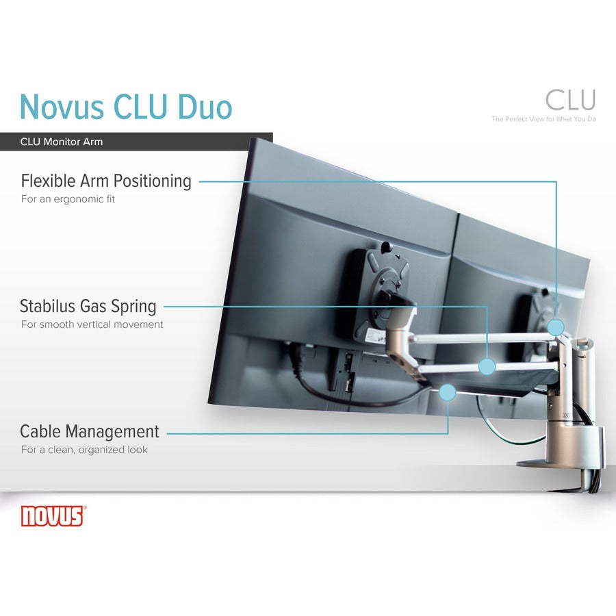 Novus CLU Duo 990+4018+000 Mounting Arm for Monitor - Black