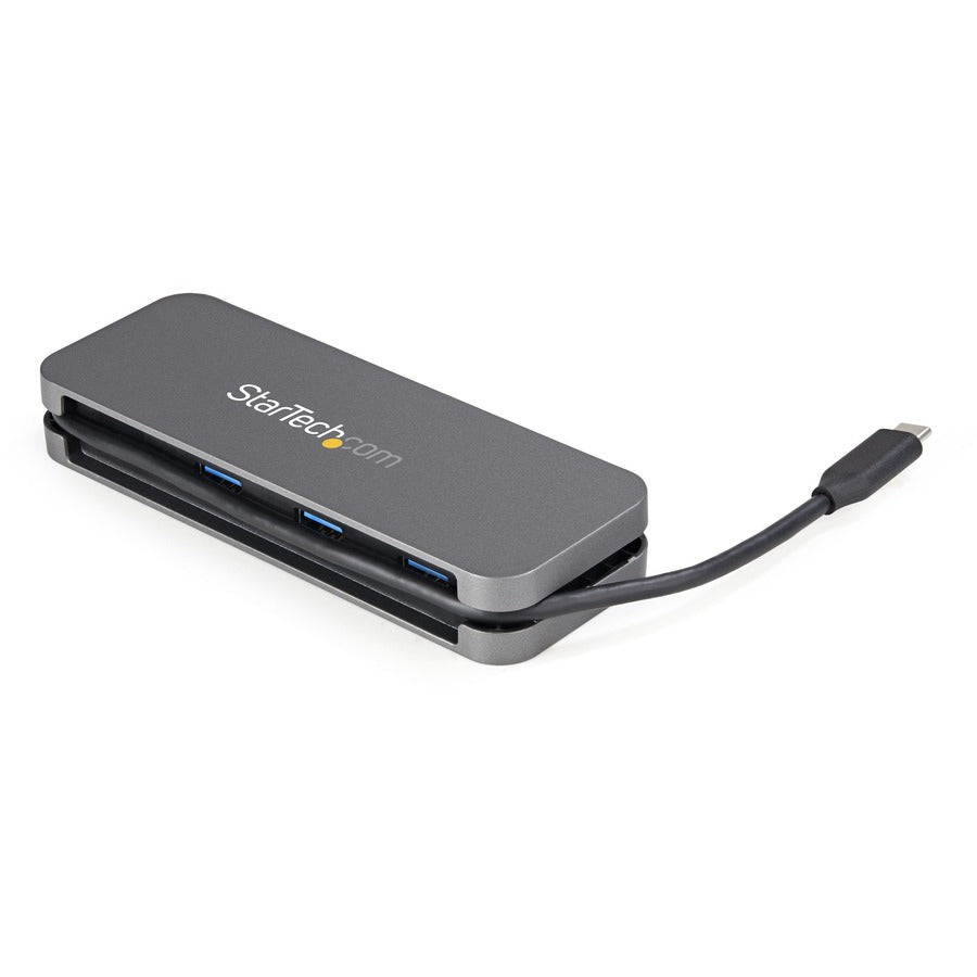 StarTech.com USB-C Hub, 4-Port, USB 3.2 Gen 1, Portable, UASP Support, Black/Space Gray, 1 Each