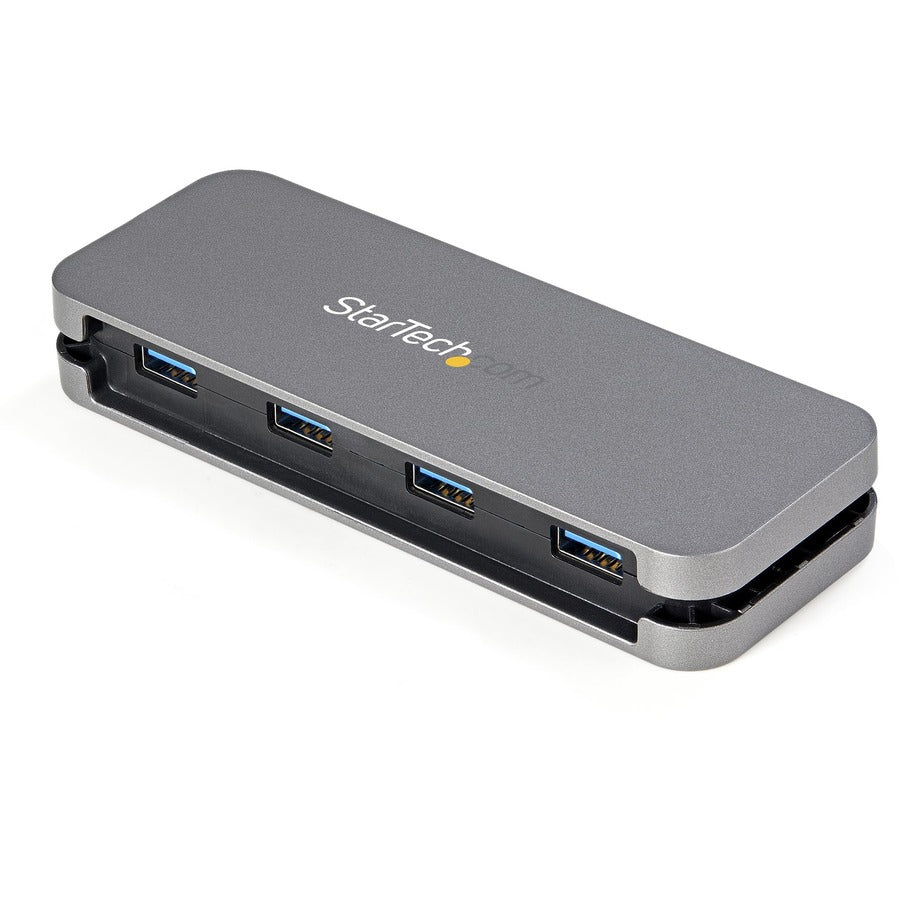 StarTech.com USB-C Hub, 4-Port USB 3.2 Gen 1, Portable, UASP Support, Black/Space Gray, 1 Each