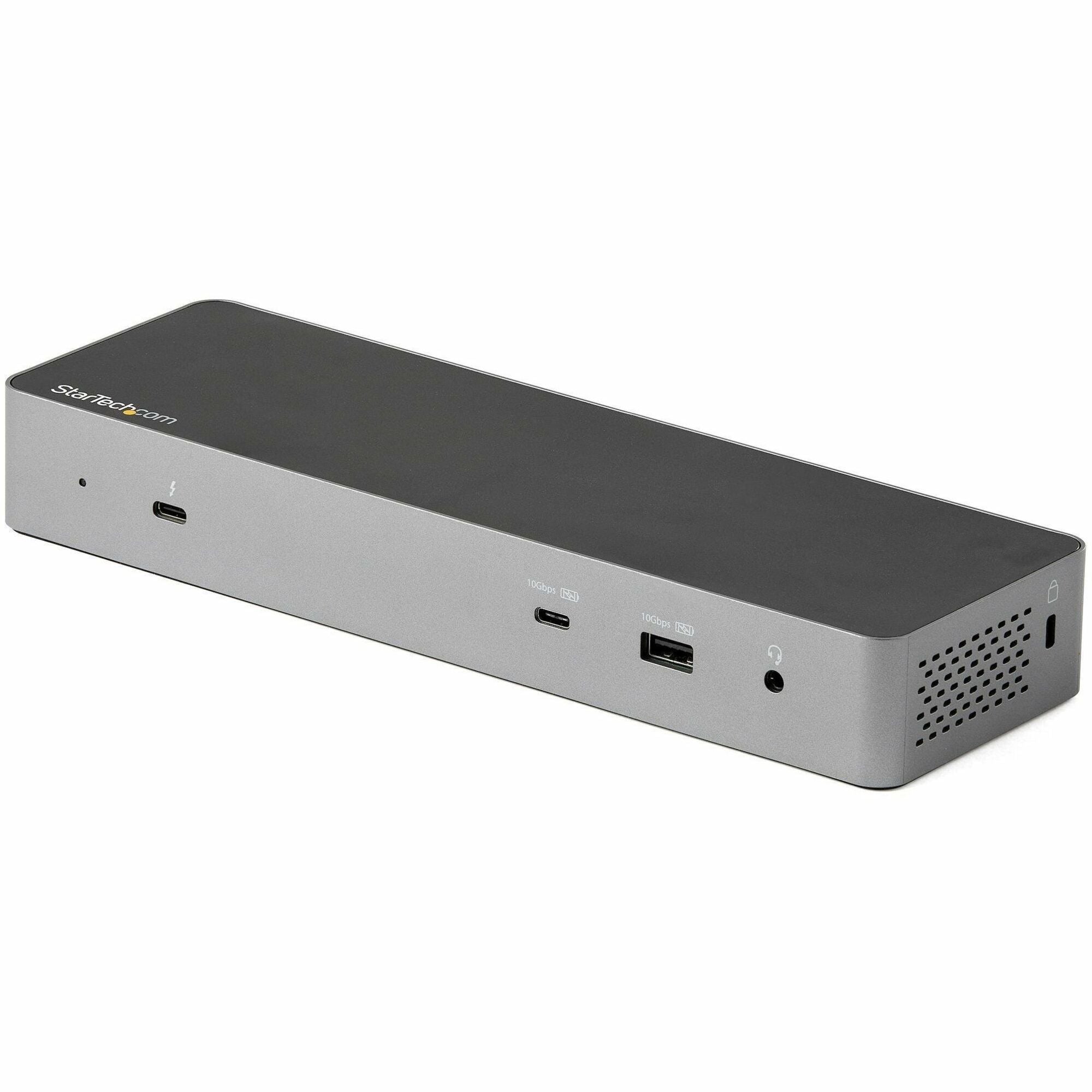 StarTech.com Docking Station, 1 Each, Thunderbolt, Dual 4K/8K Display Support, 96W Power Delivery, 3 USB-A, 2 USB-C, 2 HDMI, 2 DisplayPort, Gigabit Ethernet, Audio Out, Black/Space Gray