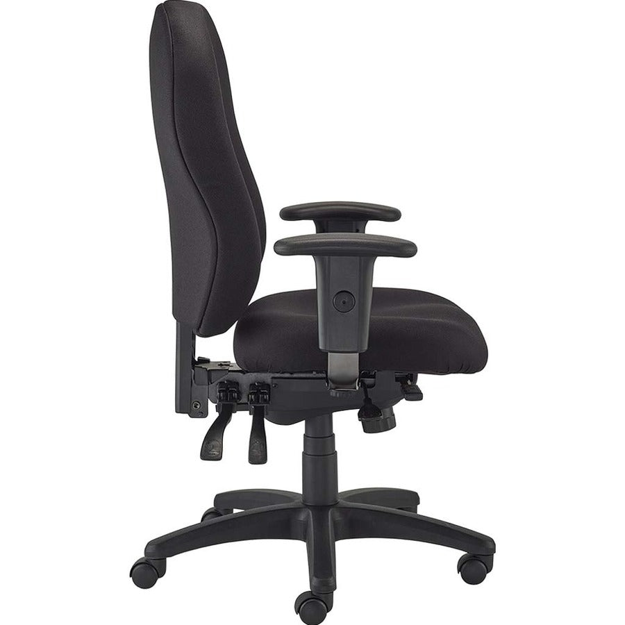 Eurotech 4x4 Task Chair - High Back - 5-star Base - Perfection Black - Armrest - 1 Each