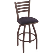 Holland Bar Stools Bar Stool Jackie Swivel Stool - Black Seat Color - High Density Foam (HDF), Hardwood, Vinyl, Fabric Seat Material - Bronze Frame Color - Powder Coated Steel, Polyester Frame Material - Four-legged Base - 1 Each