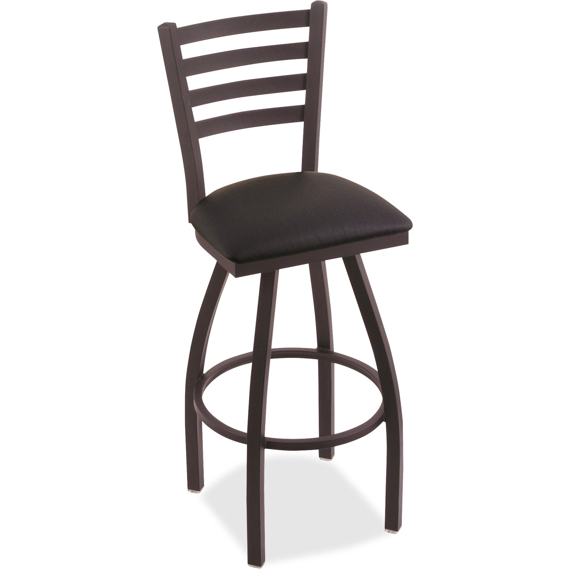 Holland Bar Stools Bar Stool Jackie Swivel Stool - Black Seat Color - High Density Foam (HDF), Hardwood, Vinyl, Fabric Seat Material - Maple Frame Color - Powder Coated Steel, Polyester Frame Material - Four-legged Base - 1 Each