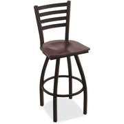 Holland Bar Stools Bar Stool Jackie Swivel Stool - Dark Cherry Maple Seat Color - High Density Foam (HDF), Hardwood, Vinyl, Fabric Seat Material - Maple Frame Color - Powder Coated Steel, Polyester Frame Material - Four-legged Base - 1 Each