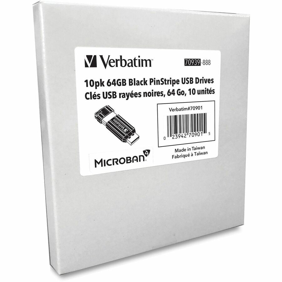 64 GB - USB 2.0 Type A - Black - 10 / Pack