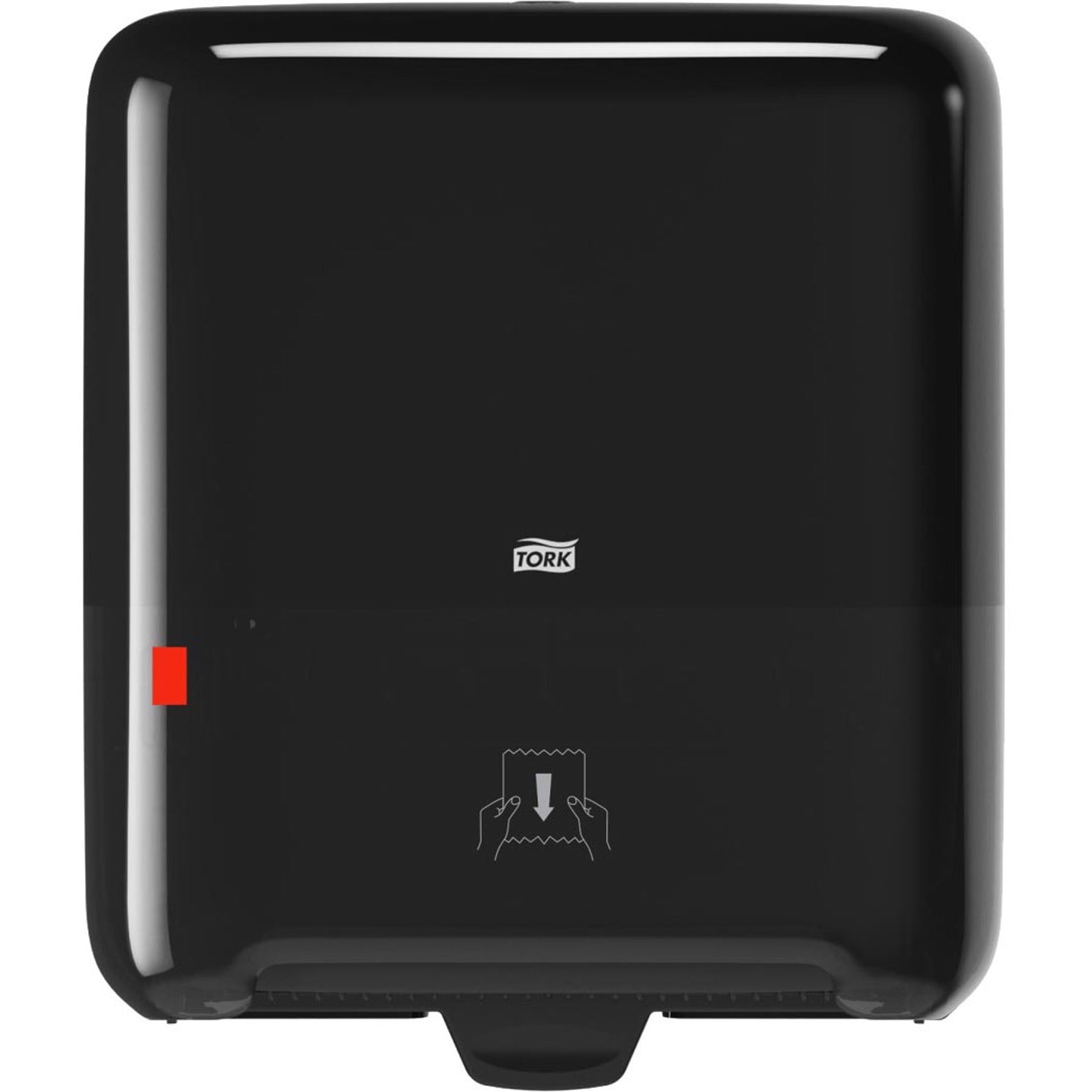 Roll Dispenser - 15" Height x 13.2" Width x 8.1" Depth - Plastic - Black - Hygienic - 1 Carton