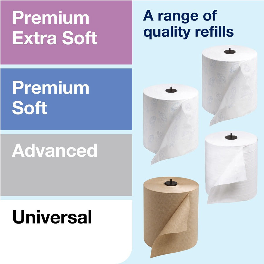 Roll Dispenser - 15" Height x 13.2" Width x 8.1" Depth - Plastic - Black - Hygienic - 1 Carton