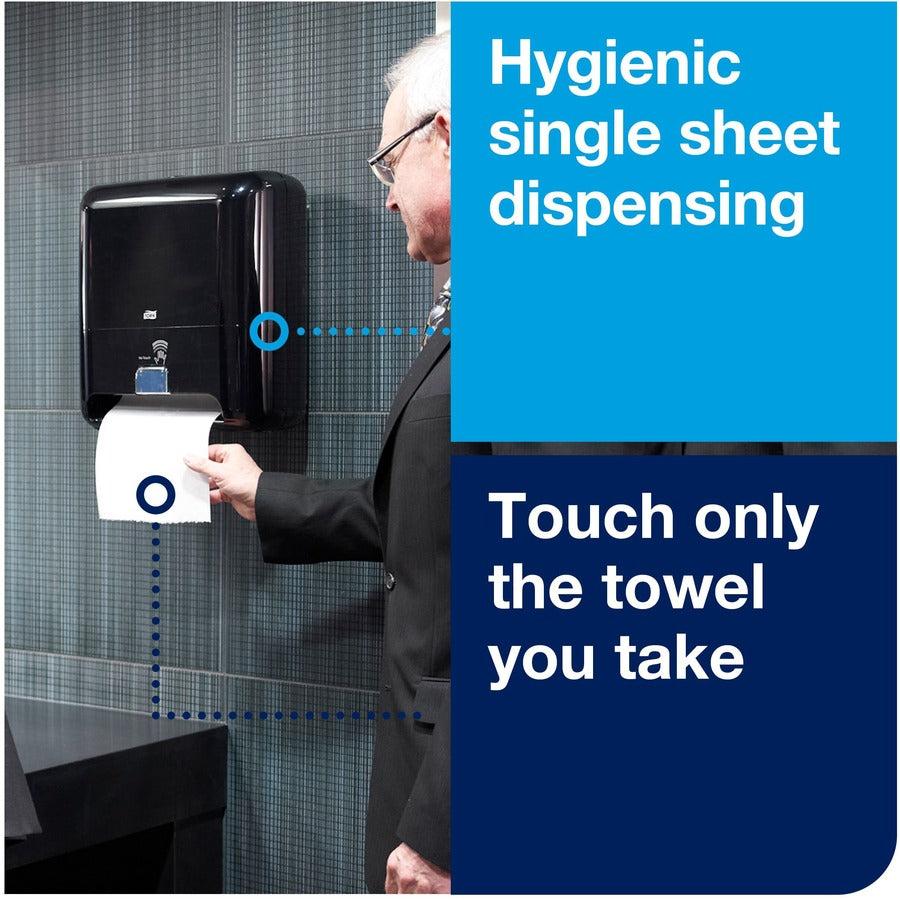 Touchless, Roll Dispenser - 14.5" Height x 13" Width x 8" Depth - Plastic - Black - Hygienic, Adjustable, Refill Indicator - 1 Carton