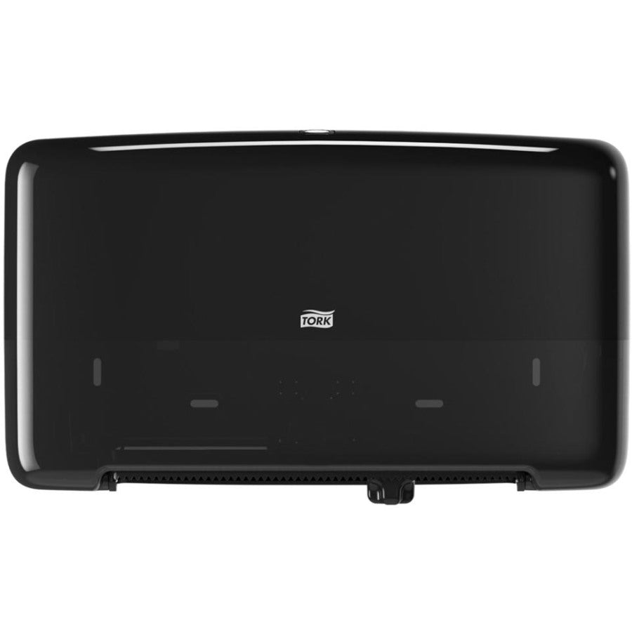 Roll Dispenser - 2 x Roll - 10.1" Height x 17" Width x 5.7" Depth - Plastic - Black - See Through Window - 1 Carton