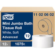 2 Ply8.38" Length - 1075 Sheets/Roll - 7.40" Roll Diameter - 2 19/64" Core - White - 12 / Roll