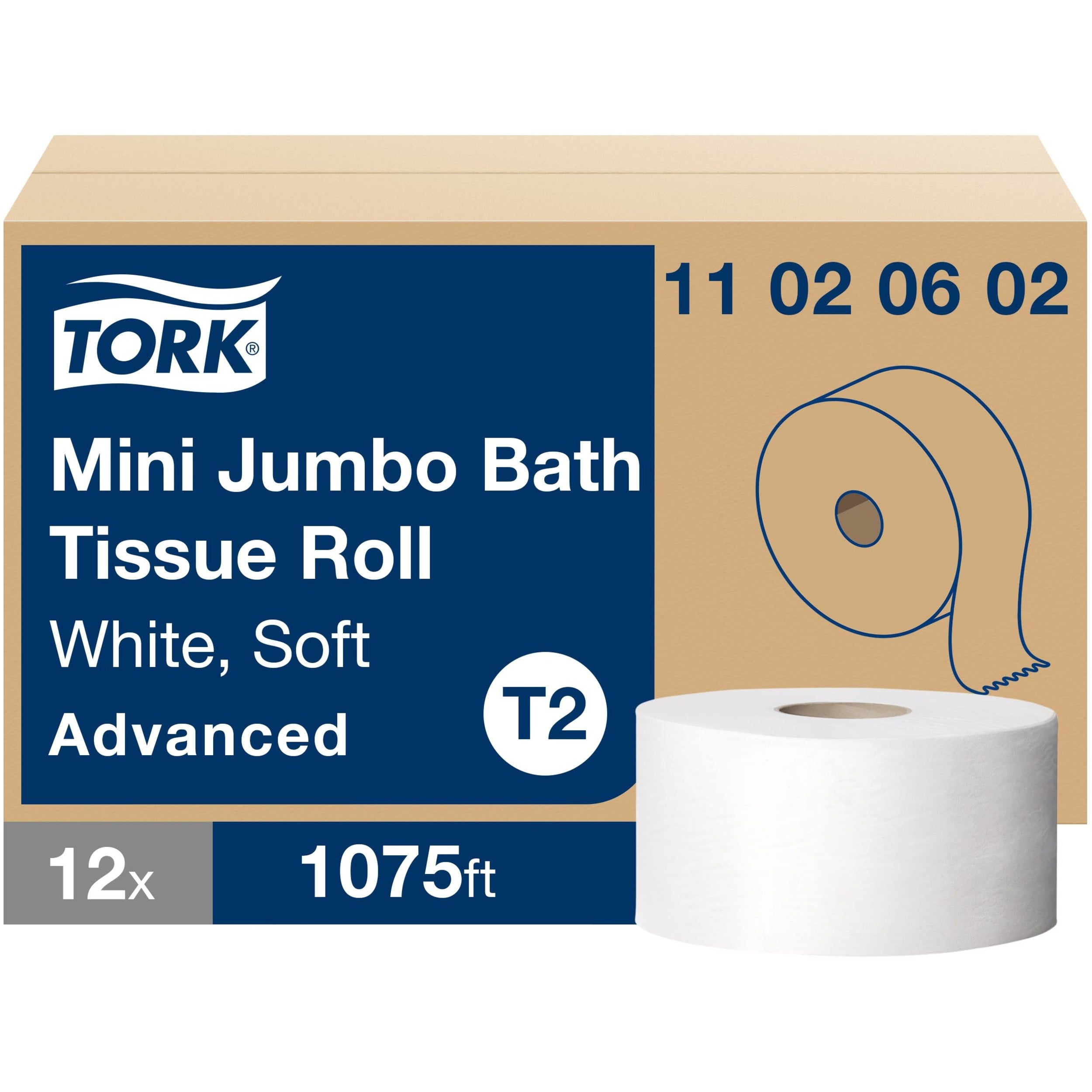2 Ply8.38" Length - 1075 Sheets/Roll - 7.40" Roll Diameter - 2 19/64" Core - White - 12 / Roll