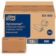 1 Ply - Interfolded - 13" Width x 8.50" Length - White - Fiber - 500/Pack - 12 / Carton