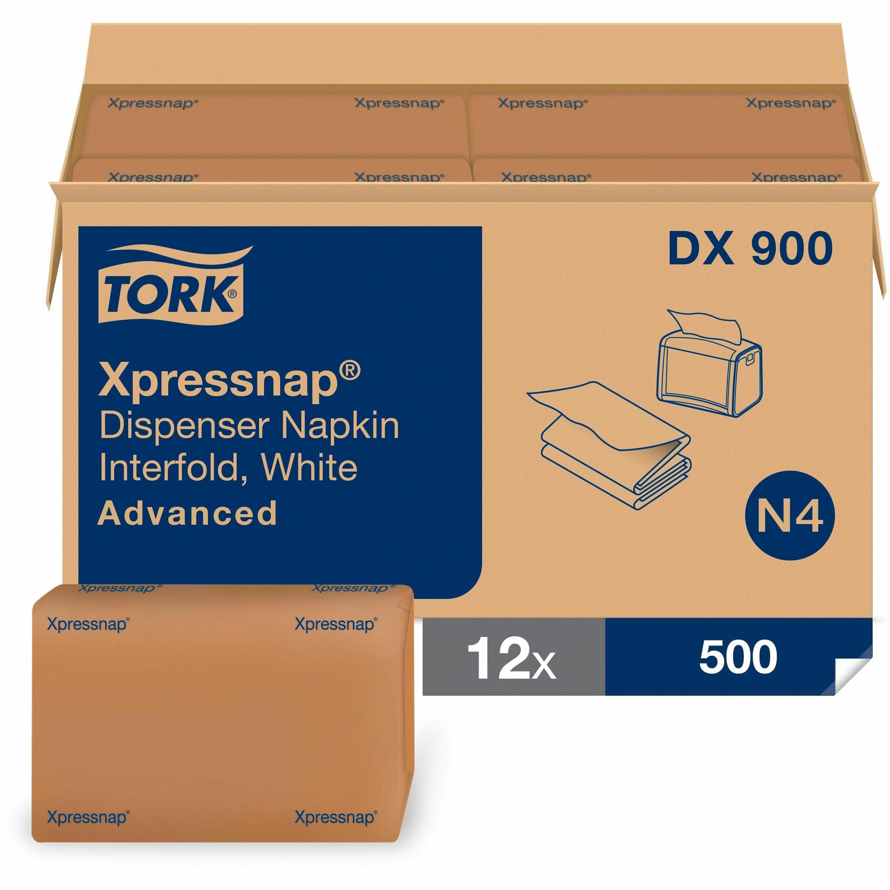 1 Ply - Interfolded - 13" Width x 8.50" Length - White - Fiber - 500/Pack - 12 / Carton