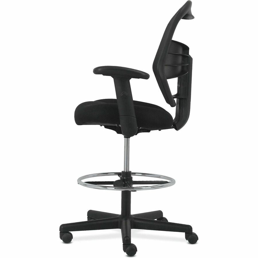 HON Prominent Task Chair - Black Seat Color - Fabric Seat Material - Black Back Color - Mesh Back Material - Black Frame Color - High Back - Armrest - 1 Each