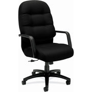 HON Pillow-Soft Executive High-Back Chair - Black Seat Color - Memory Foam, Polyester Seat Material - Black Back Color - Foam, Polyester Back Material - Black Frame Color - High Back - 5-star Base - Armrest - 1 Each