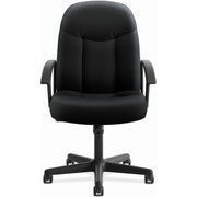 HON High-Back Executive Chair - Polyester Seat Material - Black Back Color - Polyester Back Material - Black Frame Color - High Back - 5-star Base - Armrest - 1 Each