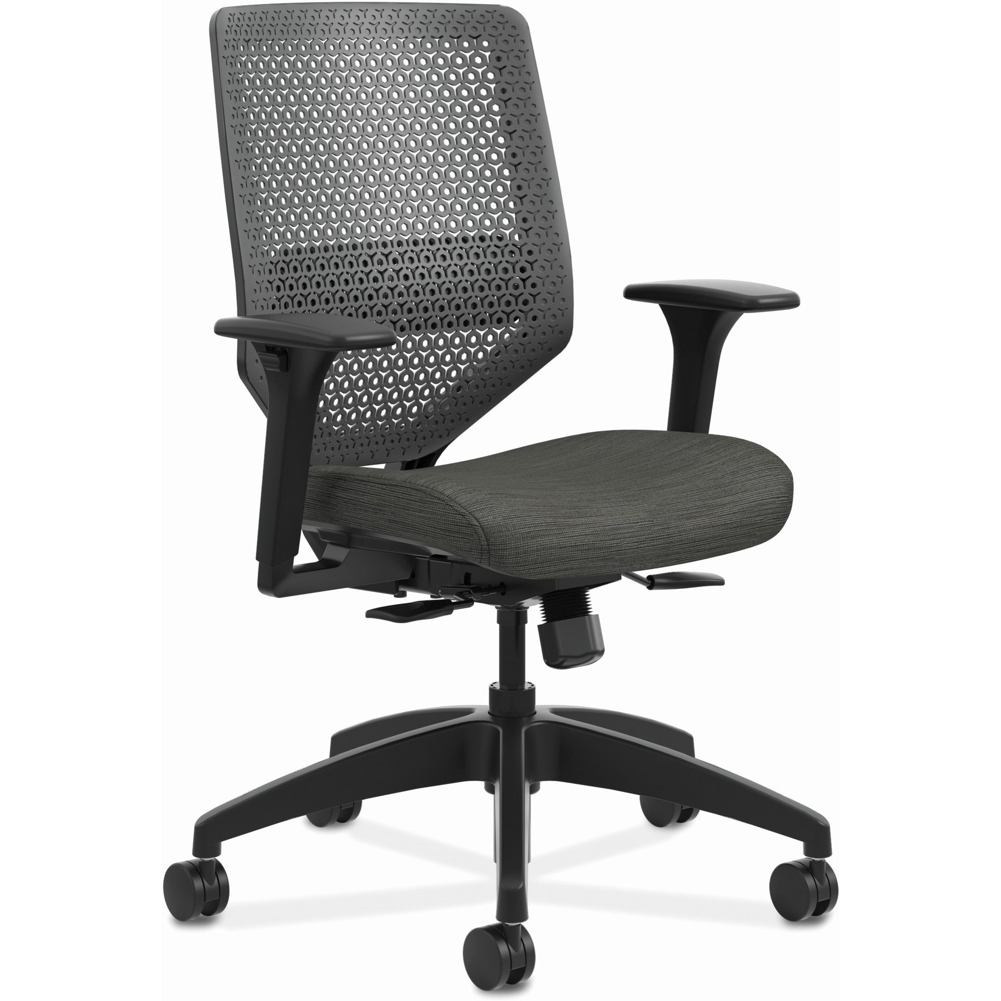 Ink Seat Color - Foam Seat Material - Charcoal Back Color - Mesh Back Material - Black Frame Color - Mid Back - 5-star Base - Armrest - 1 Each