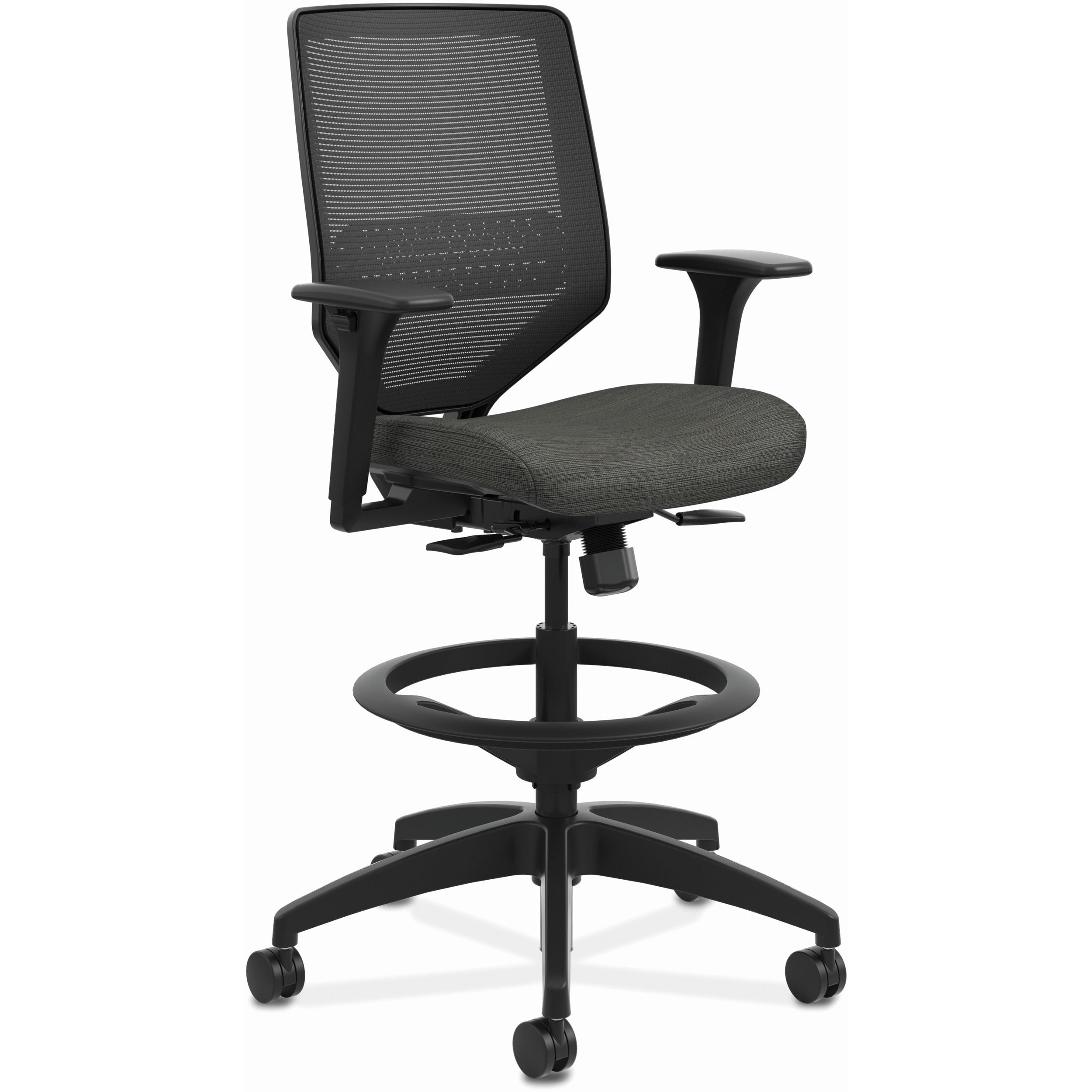 Ink Seat Color - Foam Seat Material - Black Back Color - Mesh Back Material - Black Frame Color - Mid Back - 5-star Base - Armrest - 1 Each