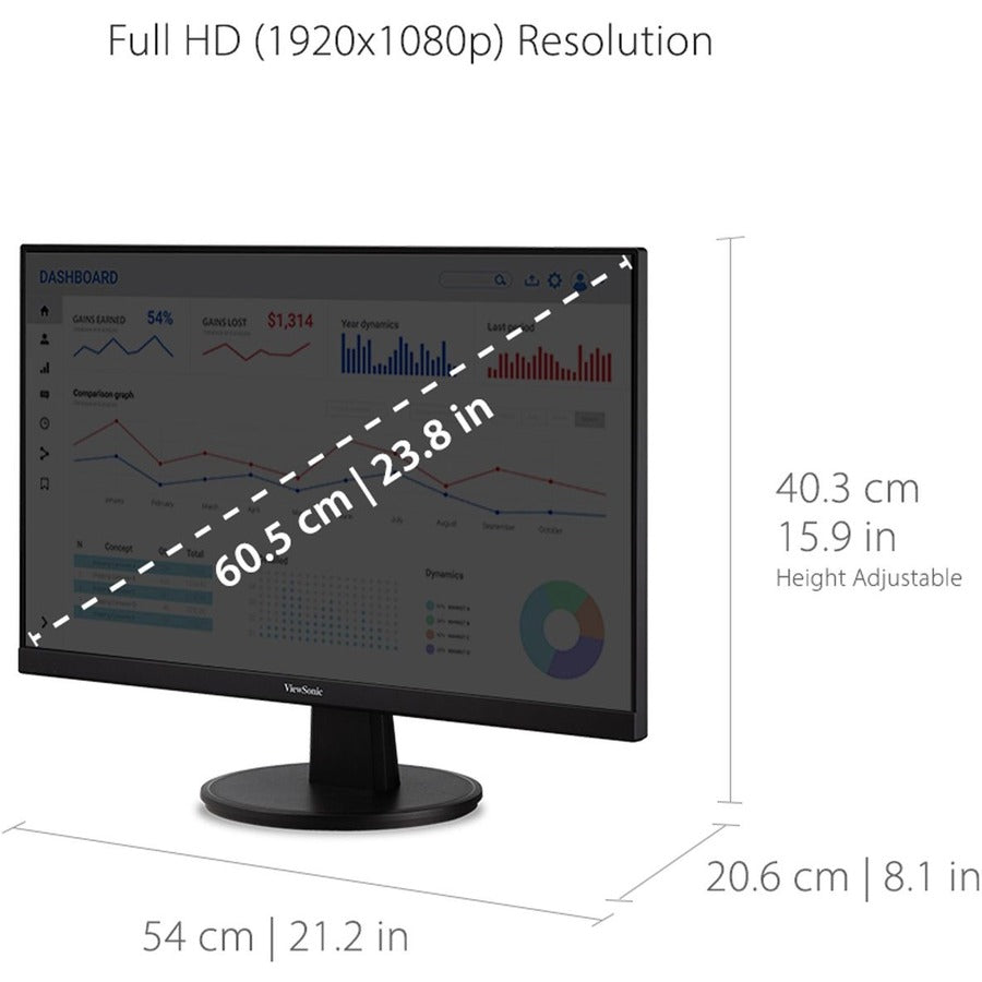 ViewSonic Value VA2447-MH 24" Class Full HD LED Monitor - 16:9 - Black