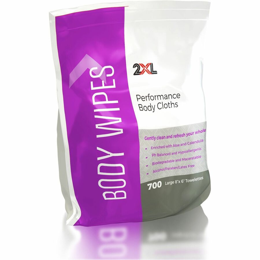 2XL Vitamin E & Aloe Performance Body Cloths - 6" Width x 8" Length - White - 700/Pouch - 1 Each