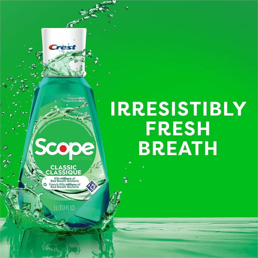 Crest Scope Classic Mouthwash - For Bad Breath - Mint - 1.20 fl oz - 180 / Carton