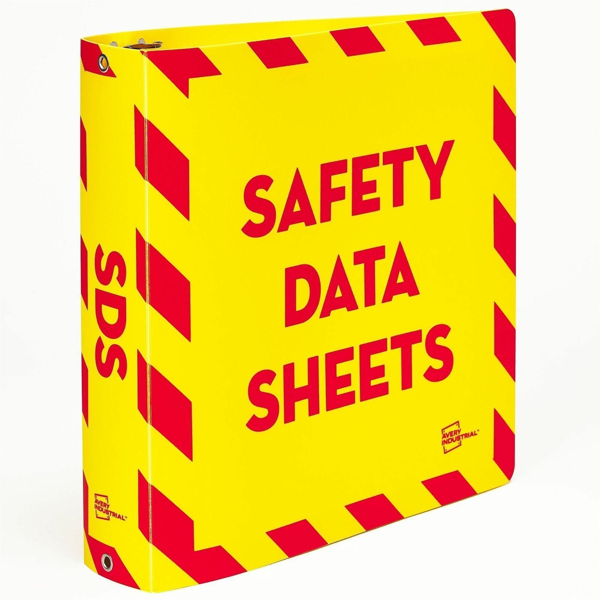 Avery UltraDuty Ring Binder, Letter Size, 8.5" x 11", 530 Sheet Capacity, 3 Slant Rings, 3-1/10" Spine, Polypropylene, Yellow/Red, 1 Each