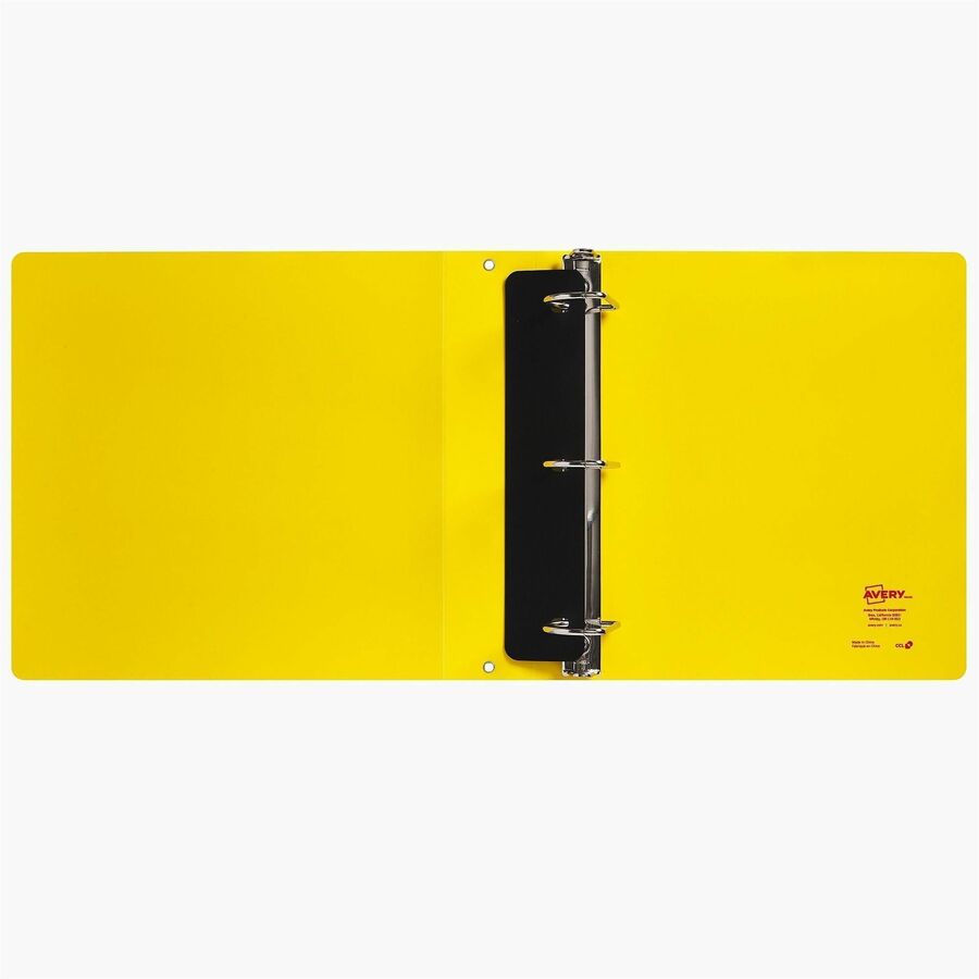 Avery UltraDuty Ring Binder, Letter Size, 8.5" x 11", 530 Sheet Capacity, 3 Slant Rings, 3-1/10" Spine, Polypropylene, Yellow/Red, 1 Each
