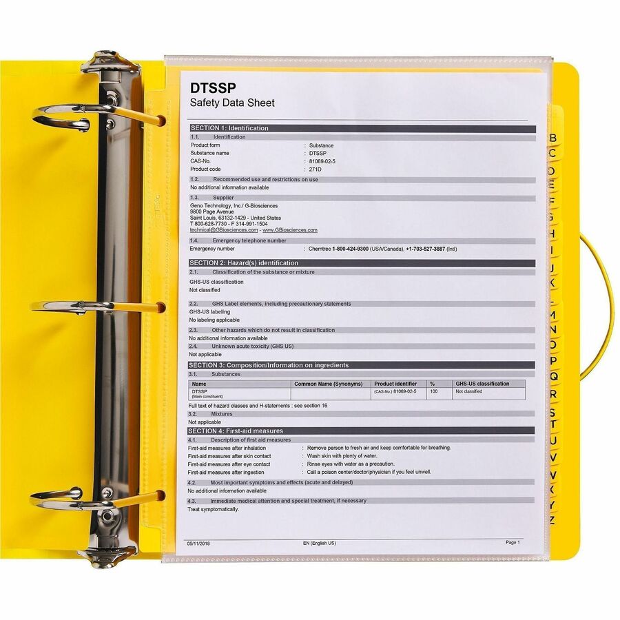Avery UltraDuty Ring Binder, Letter Size, 8.5" x 11", 735 Sheet Capacity, 3" Slant Rings, 4 45/64" Spine, Polypropylene, Yellow/Red, 1 Pack