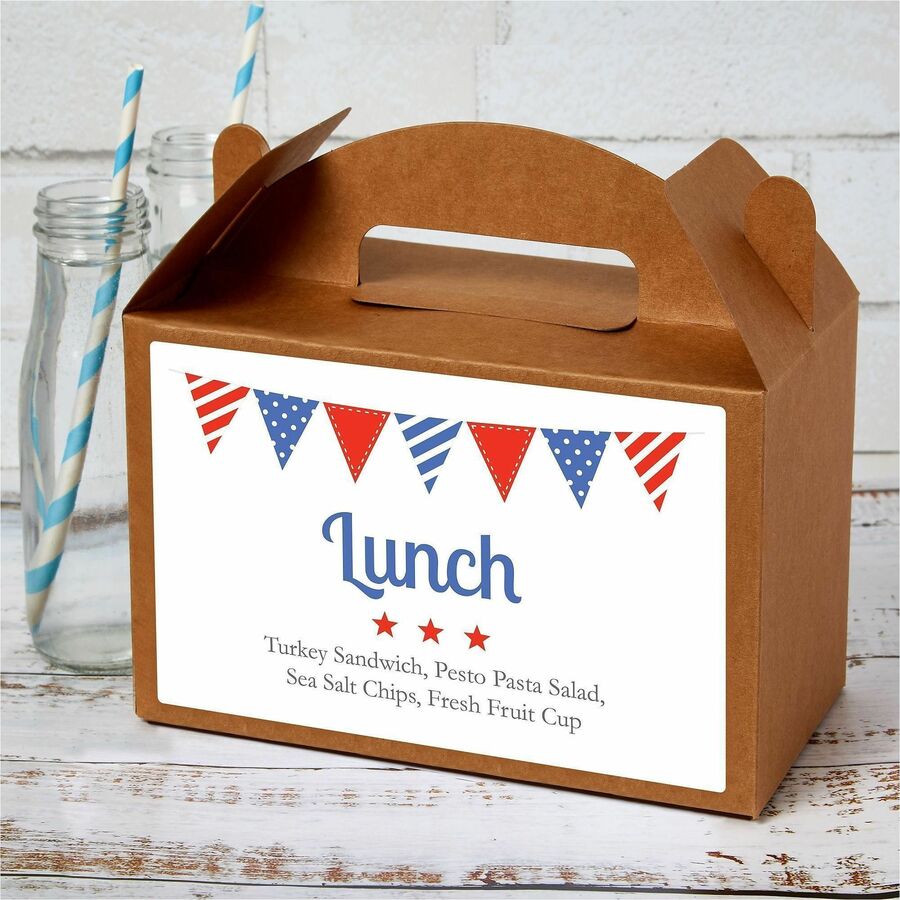 5 1/2" Width x 8 1/2" Length - Permanent Adhesive - Rectangle - Inkjet - White - Paper - Jam-free, Smudge-free, Stick & Stay - 2 / Sheet - 100 Total Sheets - 200 Total Label(s) - 200 / Pack