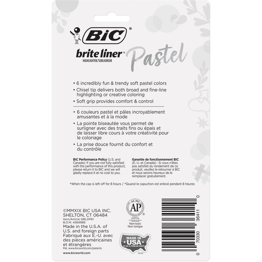1.6 mm Chisel Marker Point - Assorted Ink - 6 Pack