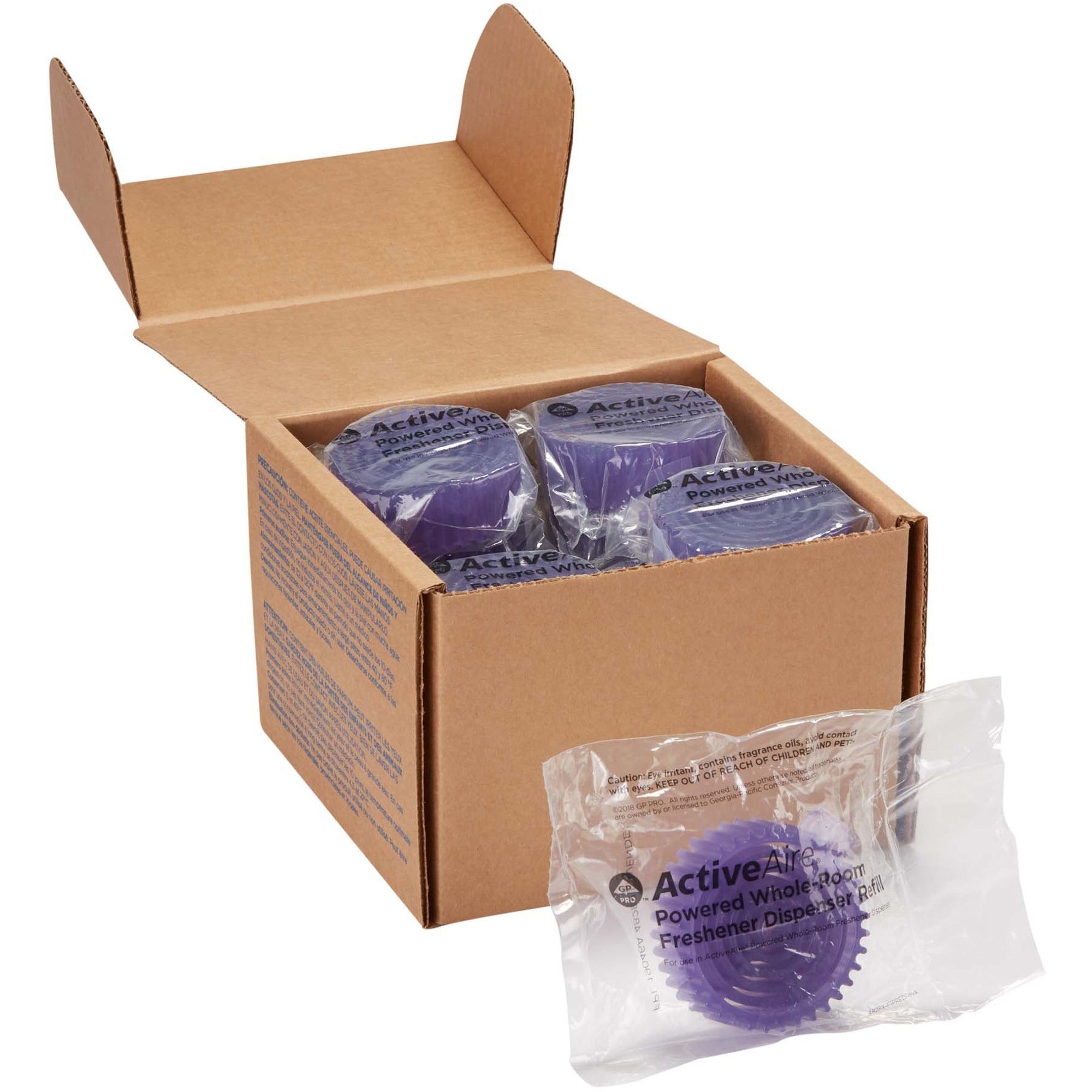 ActiveAire Powered Whole-Room Freshener Dispenser Refills - Lavender - 30 Day - Odor Neutralizer - 12 / Carton