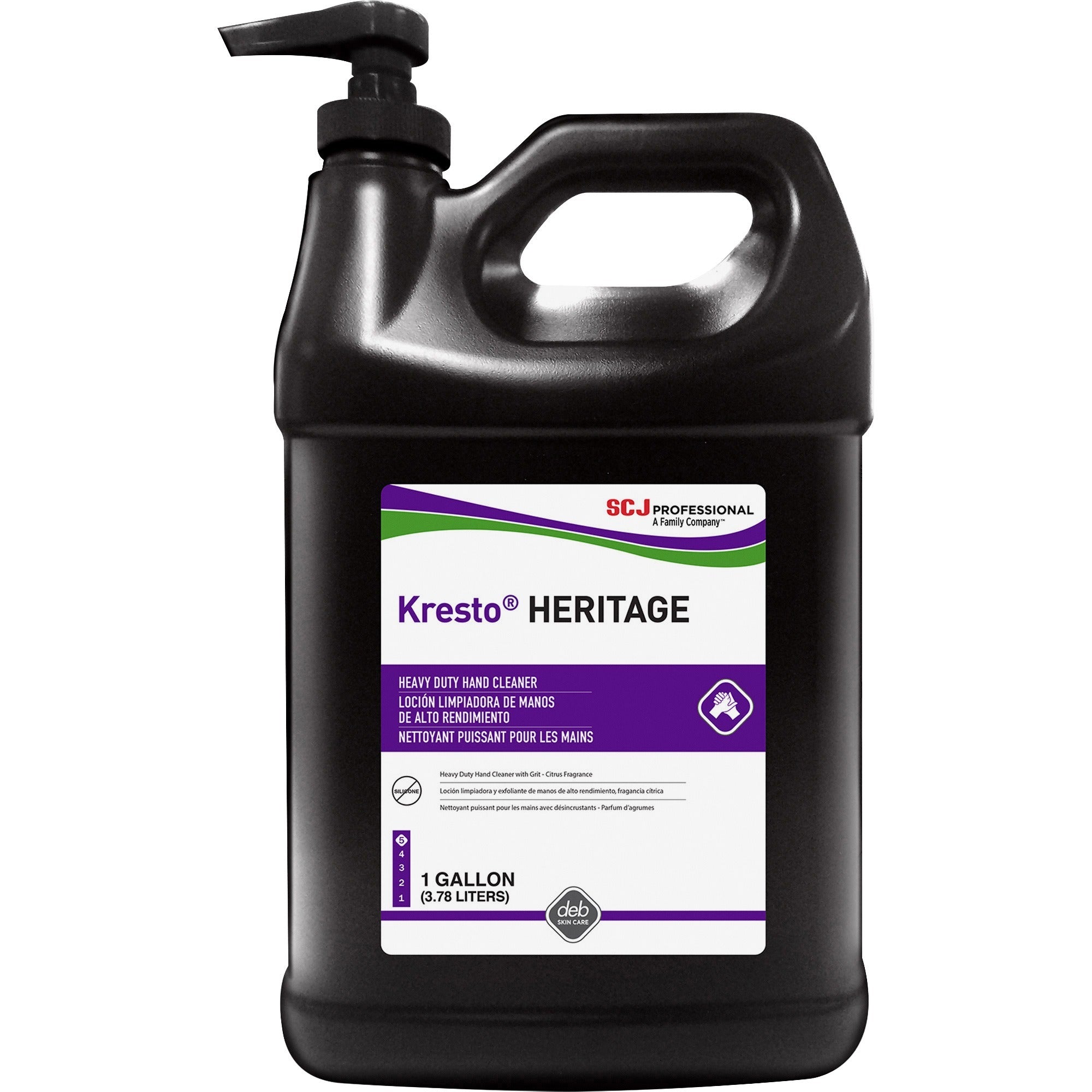 SC Johnson Super Heavy Duty Hand Cleanser, Fresh Citrus Scent, 1 Gallon Pump Bottle, Clear, Heavy Duty, Non-abrasive, Non-toxic, Silicone-free, Biodegradable, 1 Each