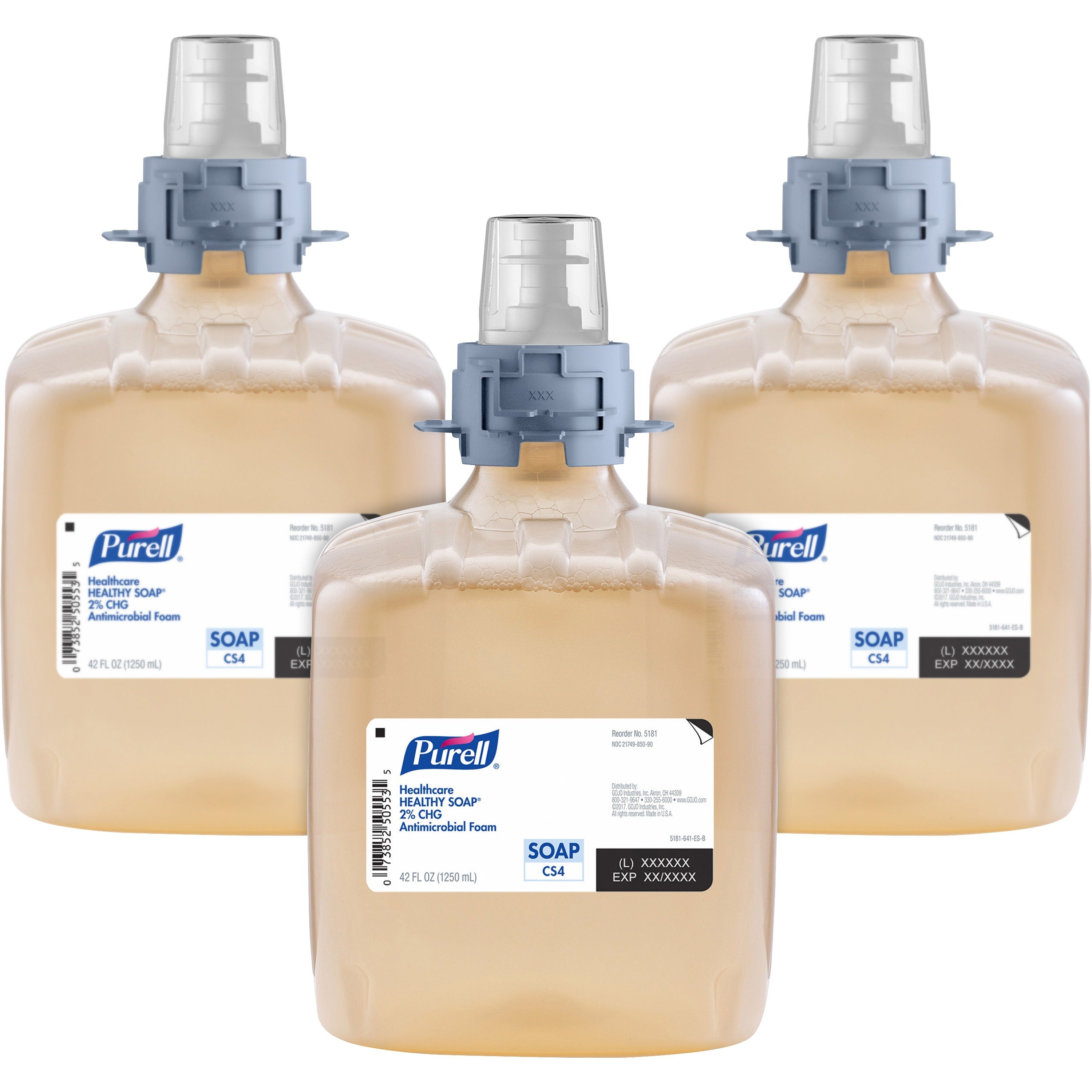 1.32 quart - Kill Germs, Bacteria Remover - Hand, Hospital, Healthcare, Skin - Moisturizing - Non-irritating, Dye-free, Fragrance-free, Rich Lather - 3 / Carton