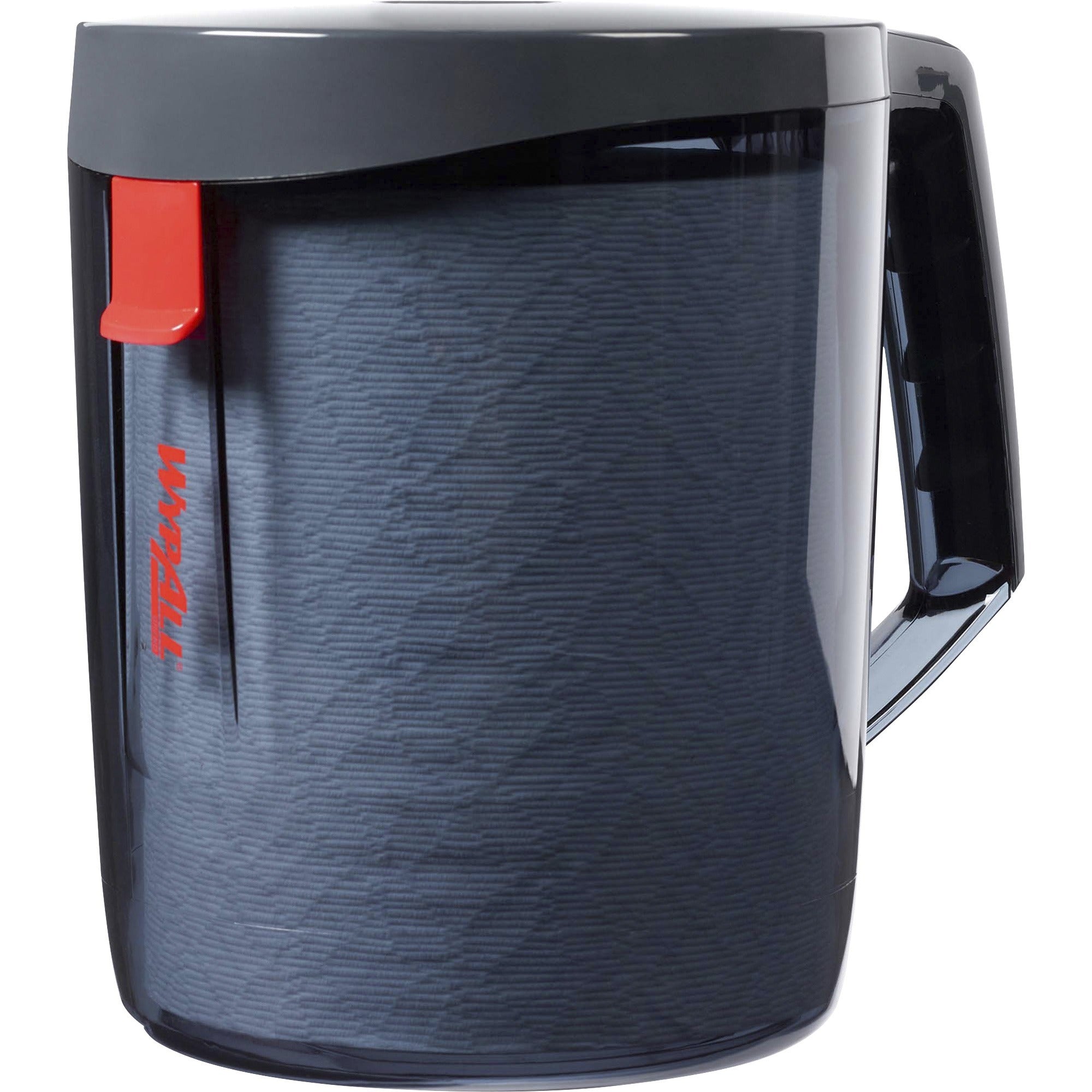 Roll, Center Pull - Plastic - Black - Hygienic, Portable, Wall Mountable, Handle - 1 Each