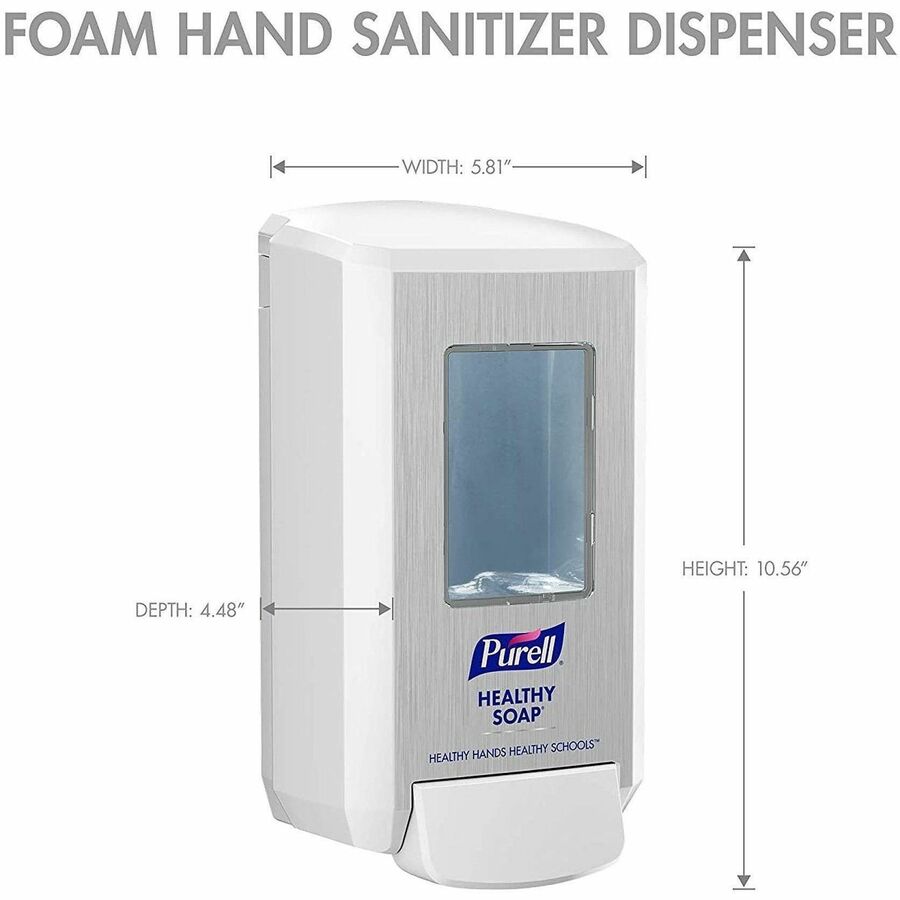 PURELL&reg; CS4 Soap Dispenser - Manual - 1.32 quart Capacity - Site Window, Wall Mountable, Durable - White - 1 Carton