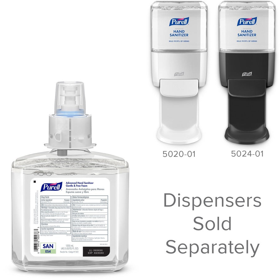 PURELL&reg; Advanced Hand Sanitizer Foam Refill - 1.27 quart - Kill Germs - Hand - Clear - Fragrance-free, Dye-free, Hygienic, Unscented, Refillable - 2 / Carton