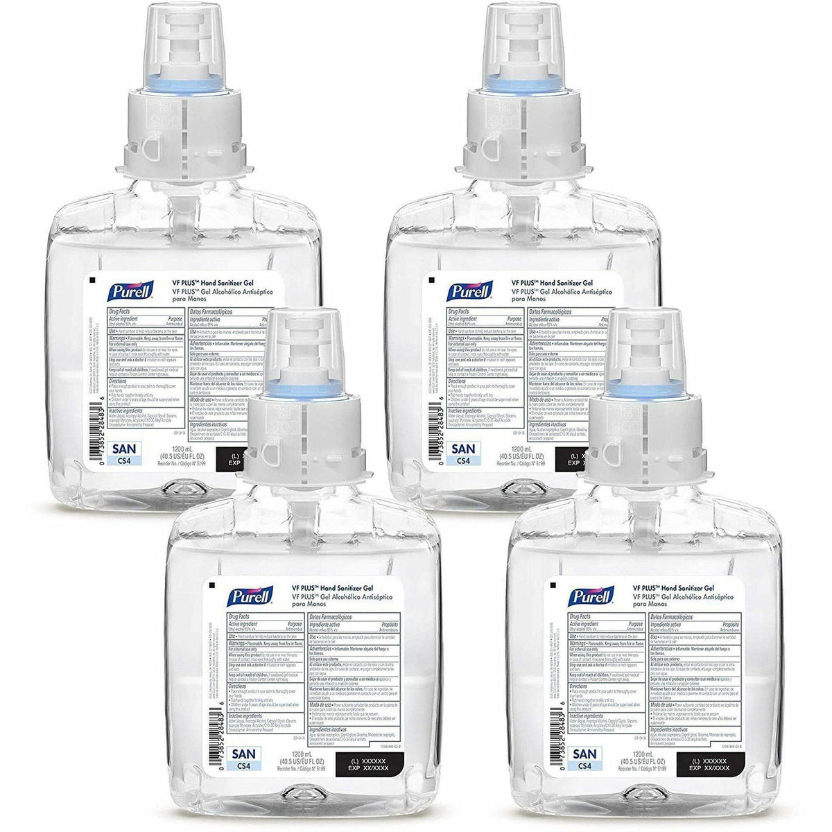 PURELL® VF PLUS Hand Sanitizer Gel Refill - Clean Scent - 1.27 quart - Kill Germs, Bacteria Remover - Hand, Restaurant, Cruise Ship - Quick Drying, Fragrance-free, Dye-free, Hygienic - 1 Carton