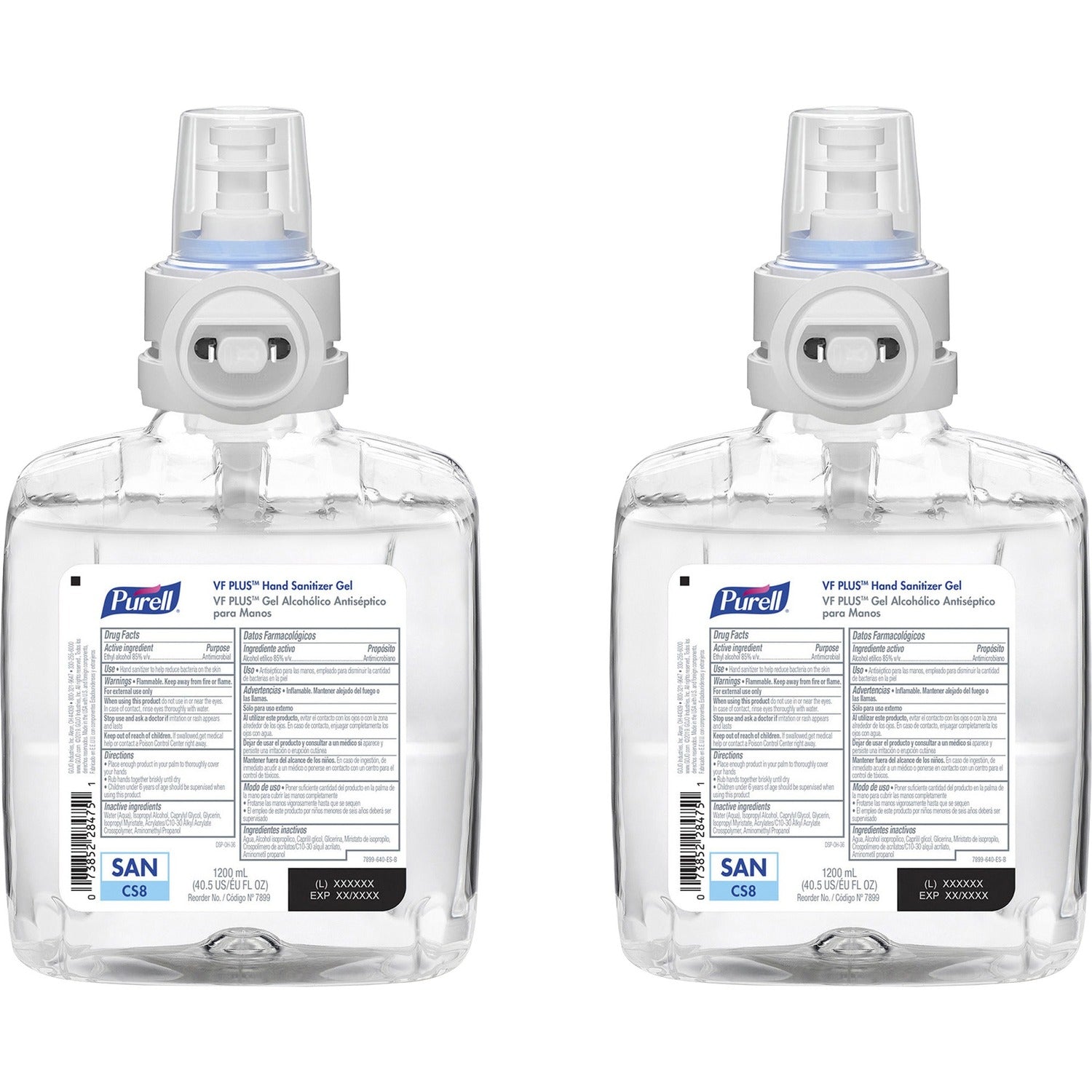 PURELL&reg; VF PLUS Hand Sanitizer Gel Refill - 1.27 quart - Kill Germs, Bacteria Remover - Hand, Restaurant, Cruise Ship - Quick Drying, Fragrance-free, Dye-free, Hygienic - 1 Carton