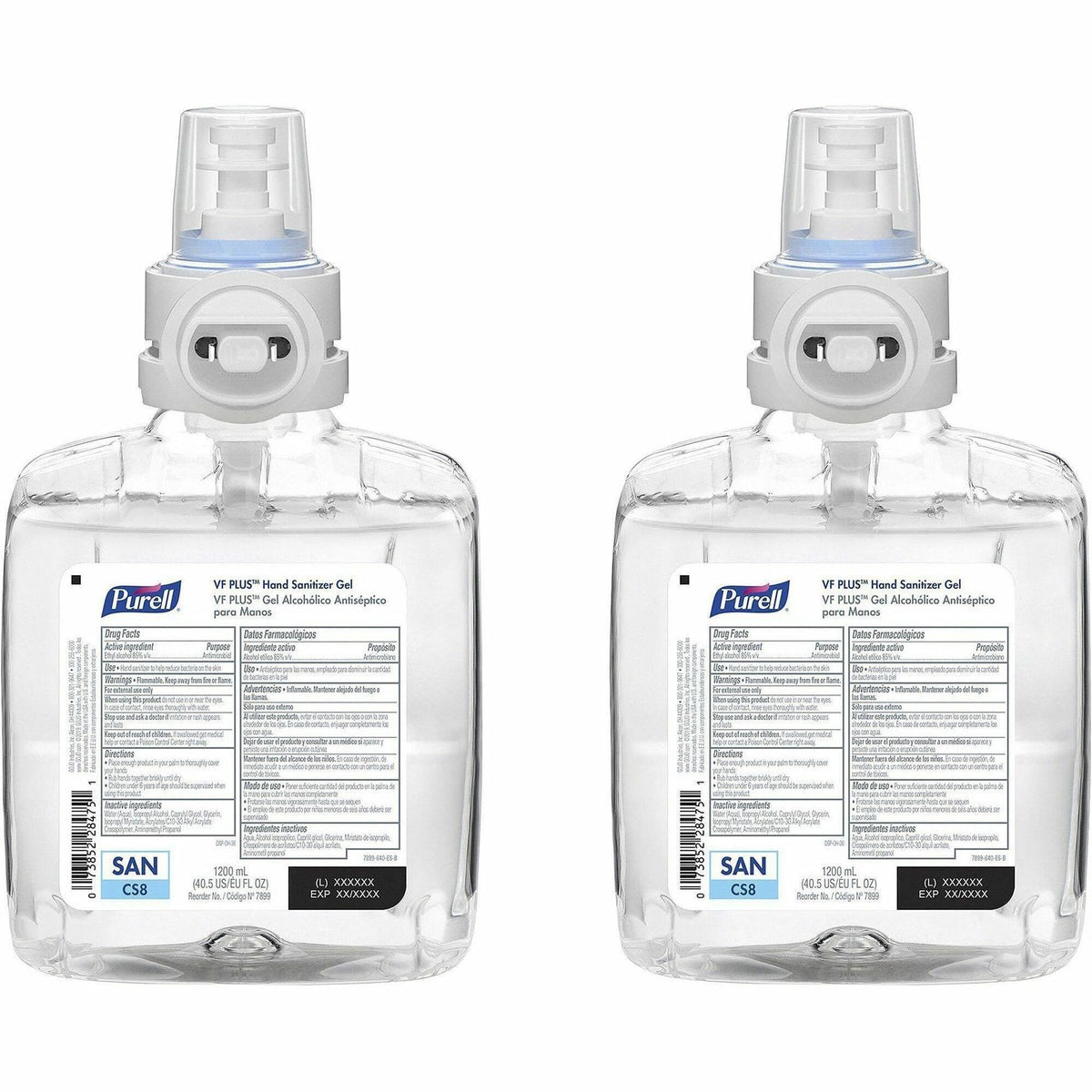PURELL® VF PLUS Hand Sanitizer Gel Refill - 1.27 quart - Kill Germs, Bacteria Remover - Hand, Restaurant, Cruise Ship - Quick Drying, Fragrance-free, Dye-free, Hygienic - 1 Carton